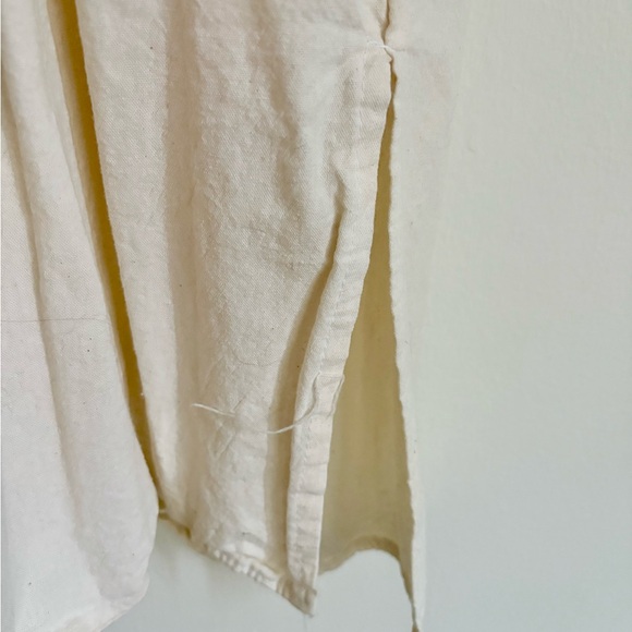 Embroidered Cream and Tan Mexican Manta Dress - Picture 5 of 6